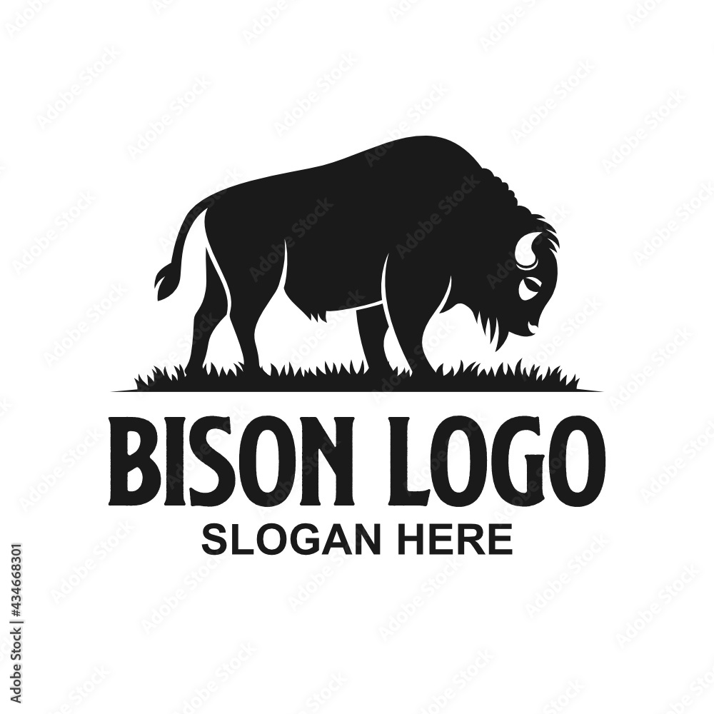 Obraz premium Bison Logo Design Template Inspiration, Vector Illustration