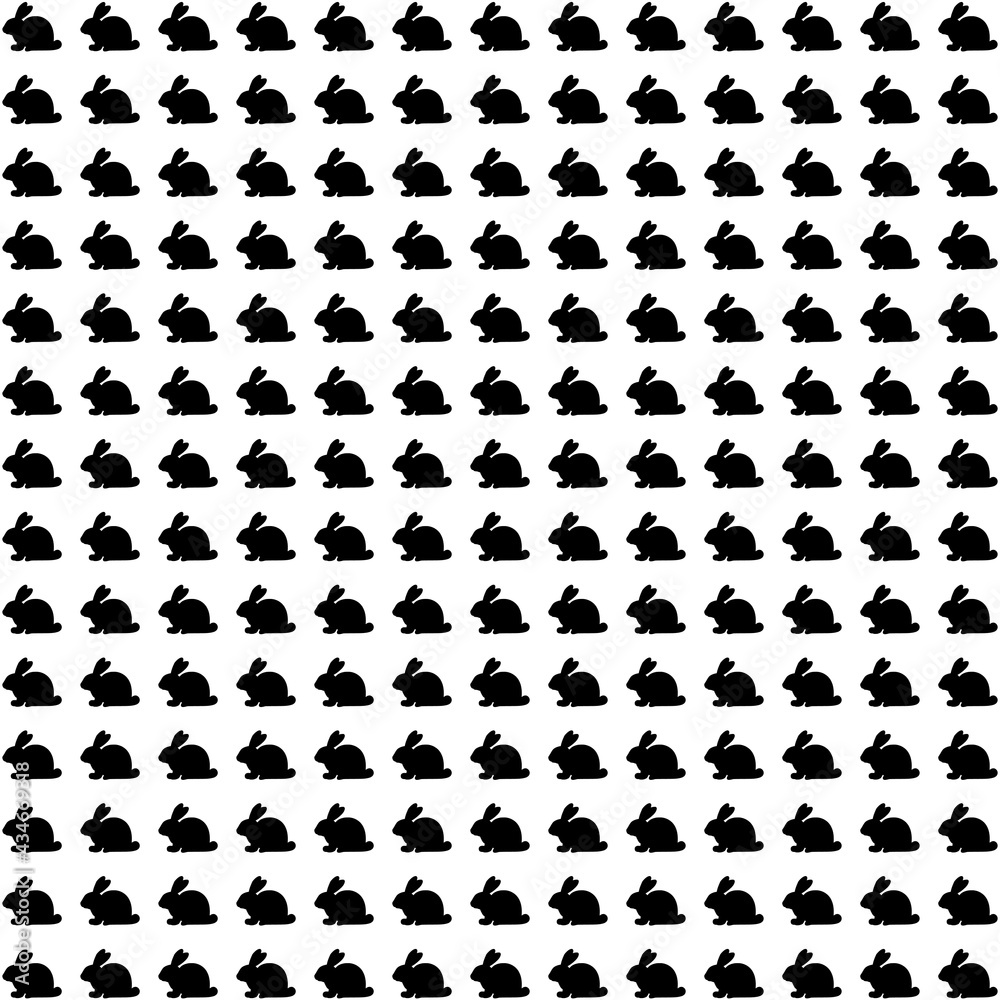 black and white seamless pattern from a lot of rabbits black and white seamless pattern from a lot of rabbits