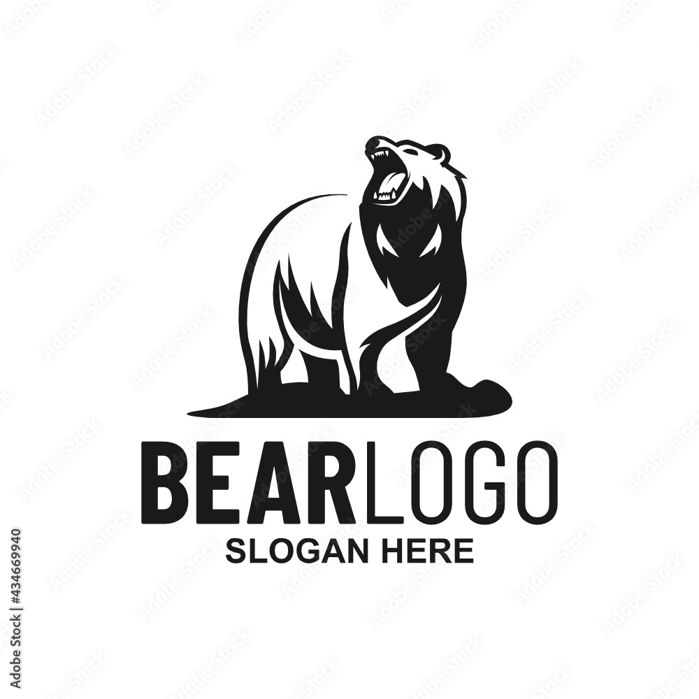 Obraz premium Bear Logo Design Template Inspiration, Vector Illustration