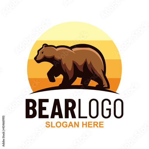 Bear Logo Design Template Inspiration, Vector Illustration