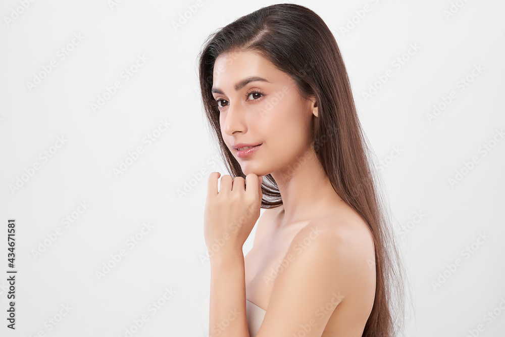 Beautiful young asian woman with clean fresh skin on white background, Face care, Facial treatment, Cosmetology, beauty and spa, Asian women portrait Beautiful young asian woman with clean fresh skin on white background, Face care, Facial treatment, Cosmetology, beauty and spa, Asian women portrait