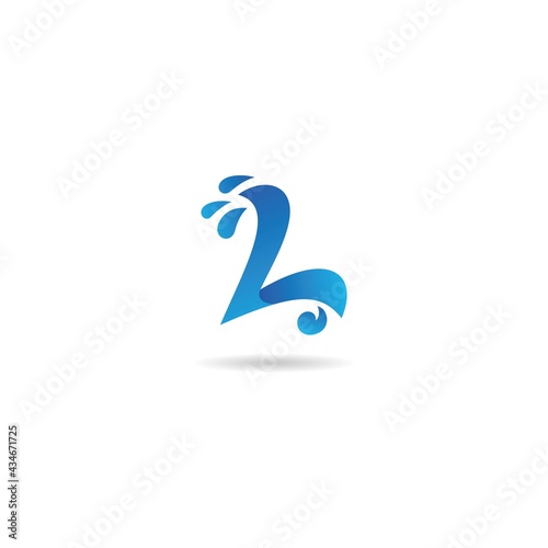 initial l with water logo design icon inspiration