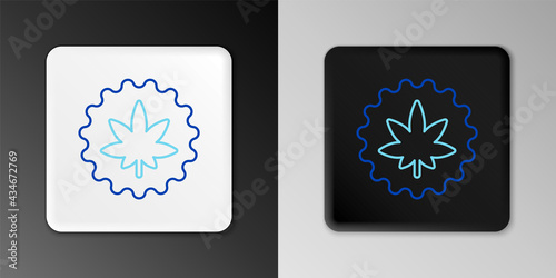 Line Medical marijuana or cannabis leaf icon isolated on grey background. Hemp symbol. Colorful outline concept. Vector
