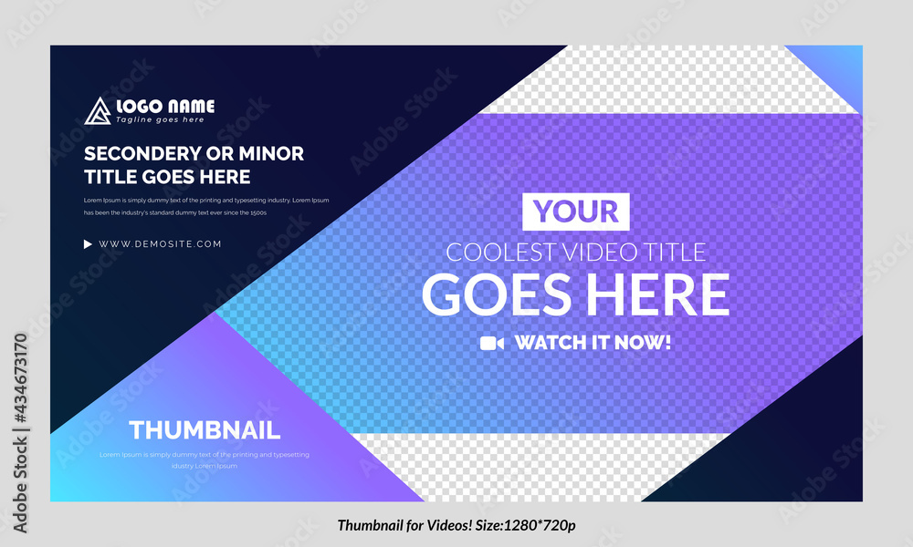 Customizable gradient video thumbnail design for videos colorful  background thumbnail concept