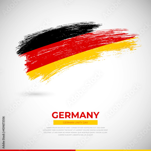 Happy german unity day of Germany country. Creative grunge brush of Germany flag illustration