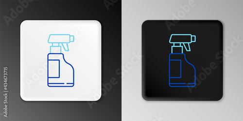 Line Cleaning spray bottle with detergent liquid icon isolated on grey background. Colorful outline concept. Vector
