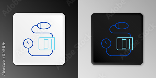 Line Blood pressure icon isolated on grey background. Colorful outline concept. Vector