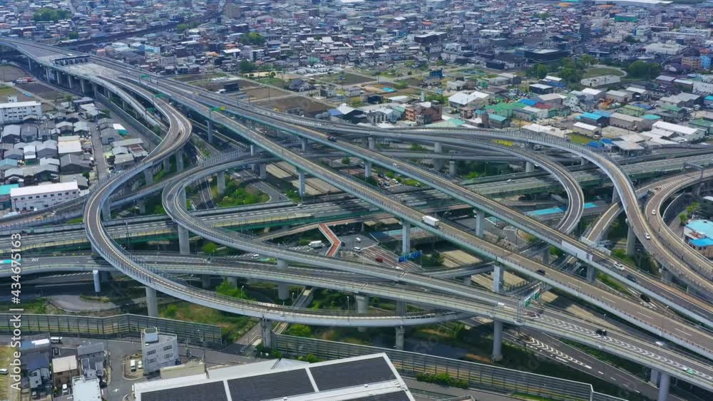高速道路の空撮 ジャンクション 高速道路の空撮 ジャンクション