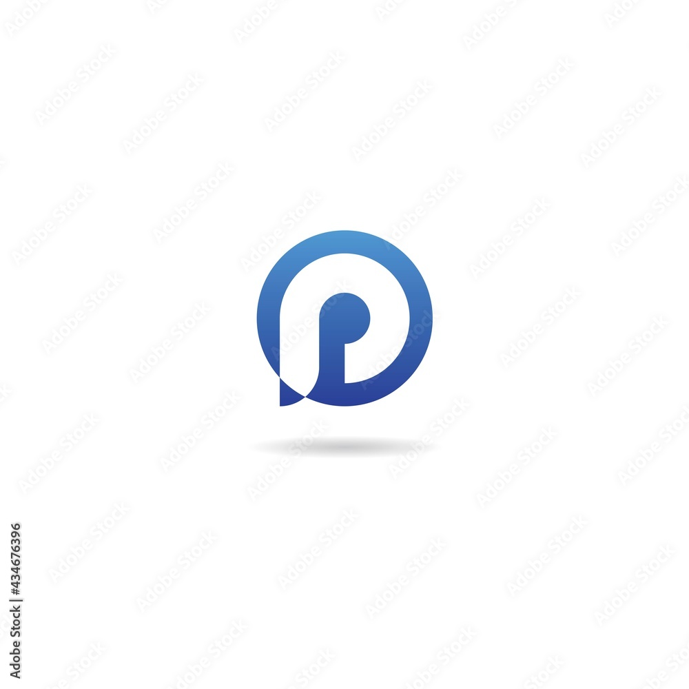 initial p on circle logo design icon inspiration