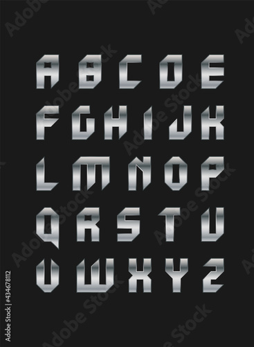 Vector robotic font in flat style