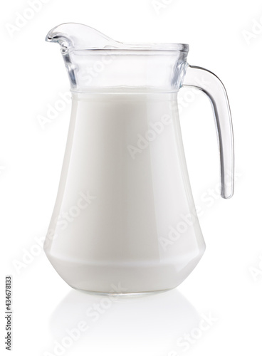 Jug of milk isolated on white background