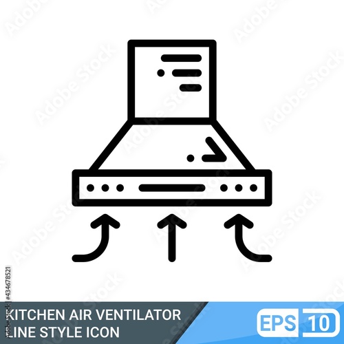 kitchen air ventilator icon in line style. vector illustration isolated on white background. EPS 10