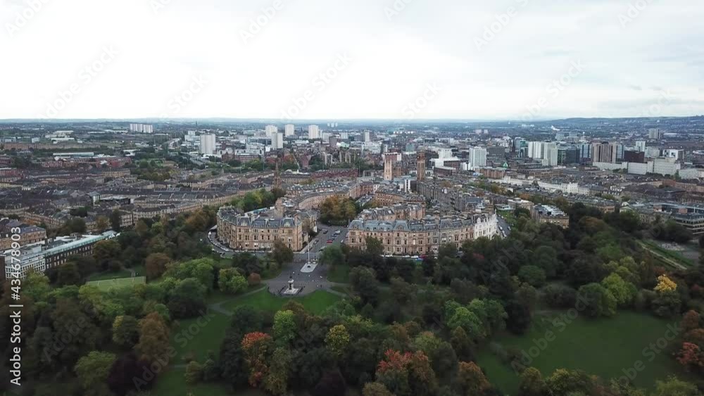 West End of Glasgow, Scotland. Aerial panoramic view West End of Glasgow, Scotland. Aerial panoramic view