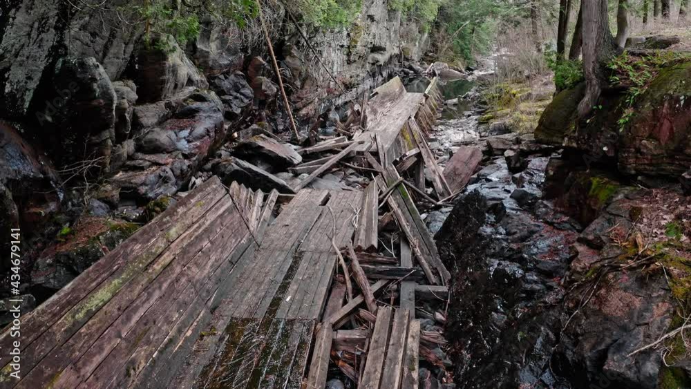 Hawk lake log chute slow drone video Hawk lake log chute slow drone video