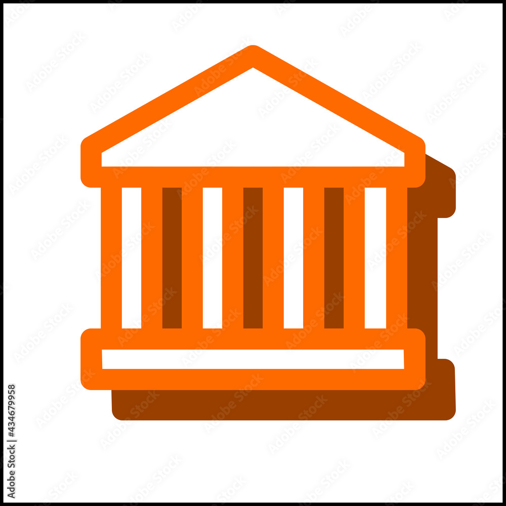 Bank icon in simple flat design 7 Bank icon in simple flat design 7