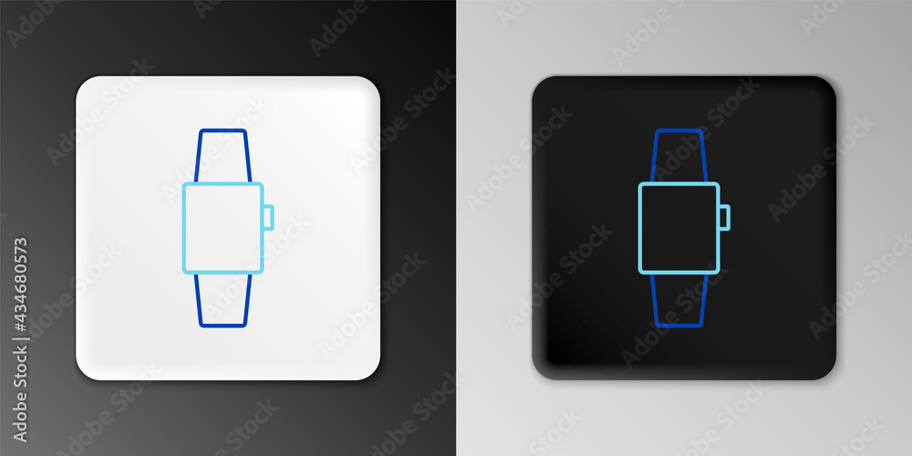 Line Smartwatch icon isolated on grey background. Colorful outline concept. Vector