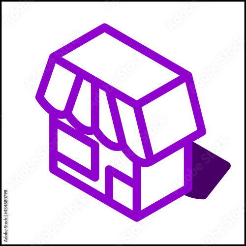 Shop icon in isometric flat design 08