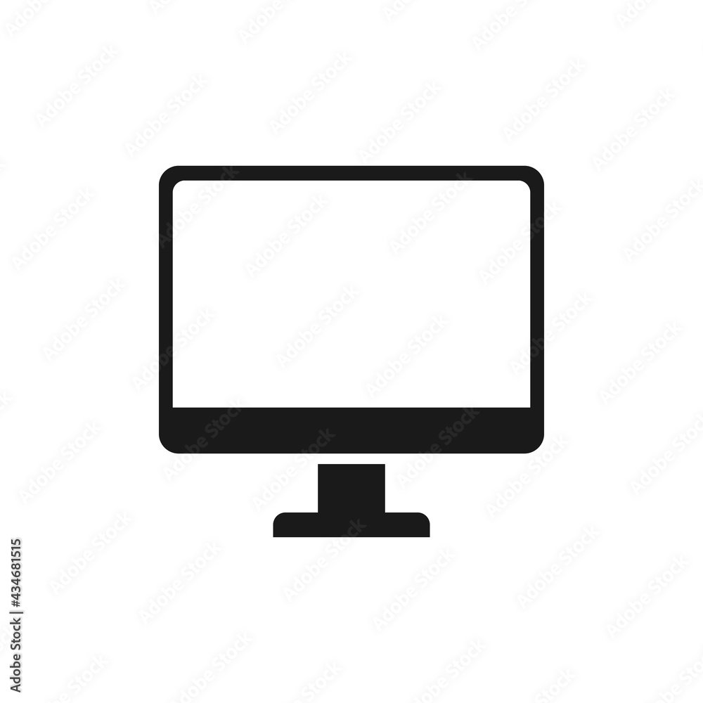 Desktop computer icon in line design style. PC display symbol for web and mobile UI design.