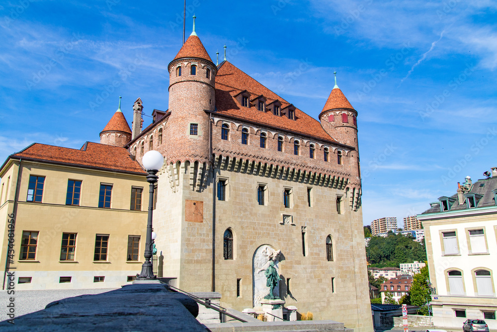 Vue du Château Saint-Maire à Lausanne (Canton de Vaud, Suisse)