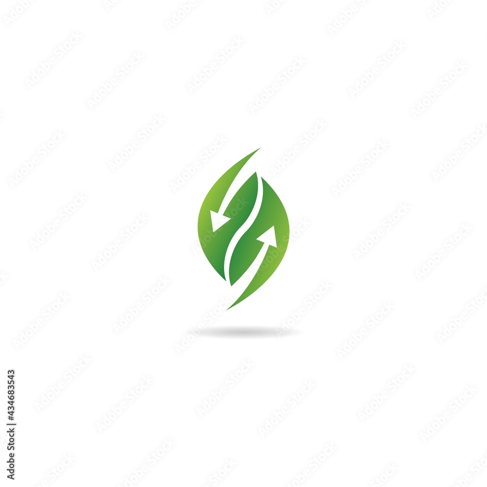 Fototapeta premium green with arrow logo design icon inspiration