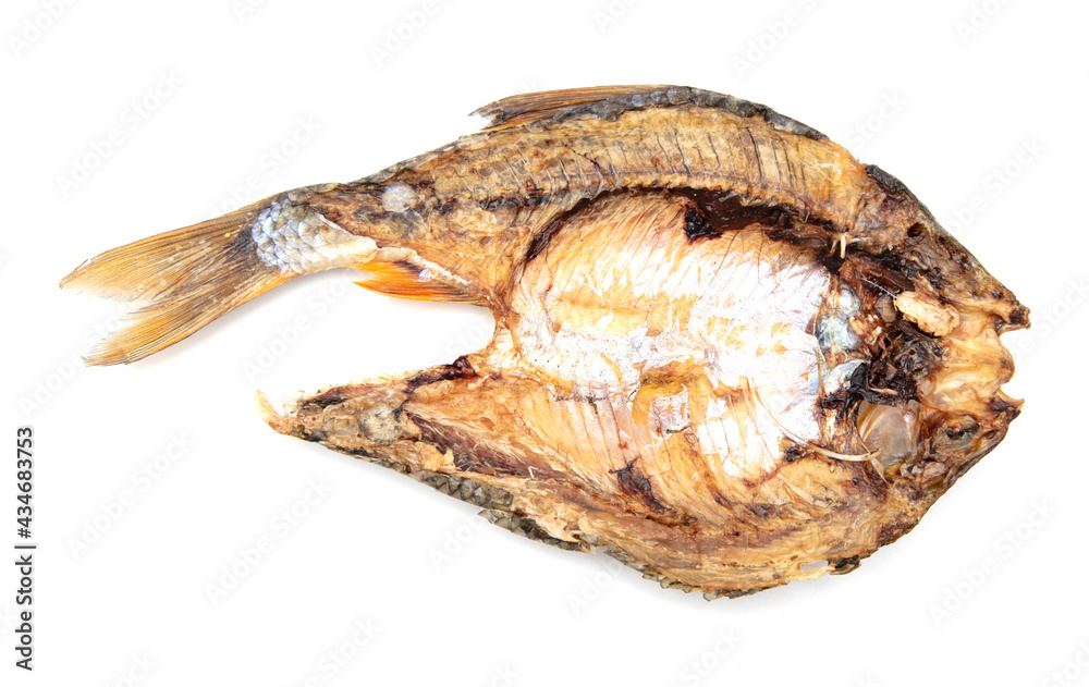 Dried fish isolated on a white