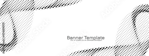 Abstract wave style halftone design banner