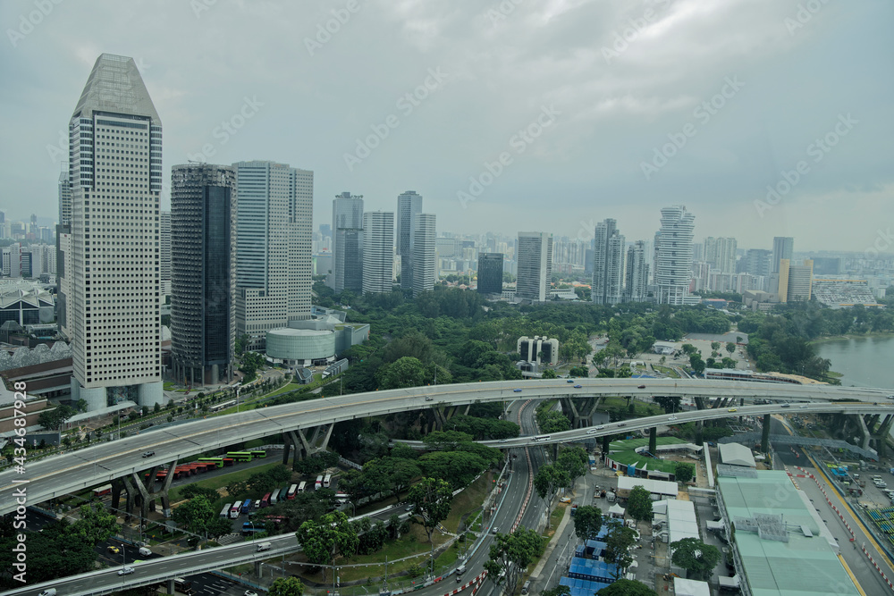  View of the city from Singapore Flyer