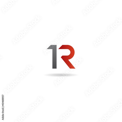 number 1 with letter r logo design icon inspiration