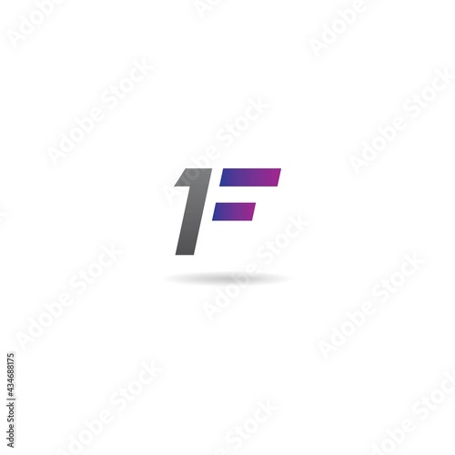 Free Download number 1 with letter f logo design icon inspiration - GFXLoad