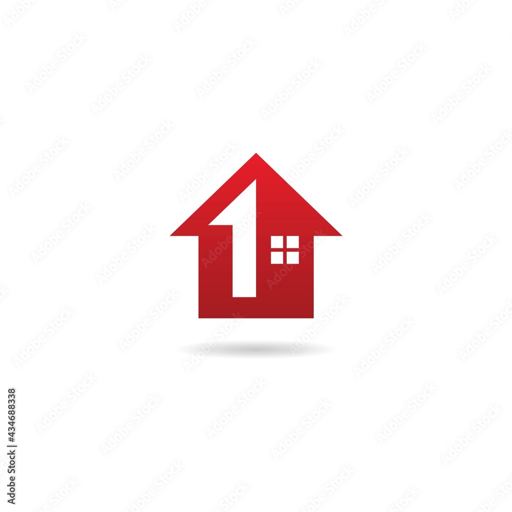 number 1 with home logo design icon inspiration number 1 with home logo design icon inspiration