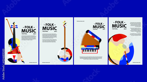 Playful colors music festival for poster, event, banner with dummy text.