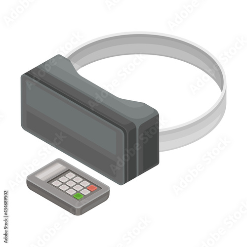Augmented Reality Glasses as Robotic Technology and Electronic Equipment with Artificial Intelligence Isometric Vector Illustration