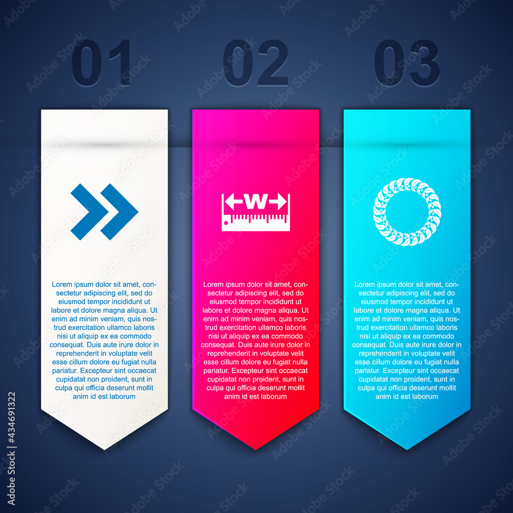 Set Arrow, Measuring height and length and Laurel wreath. Business infographic template. Vector Set Arrow, Measuring height and length and Laurel wreath. Business infographic template. Vector