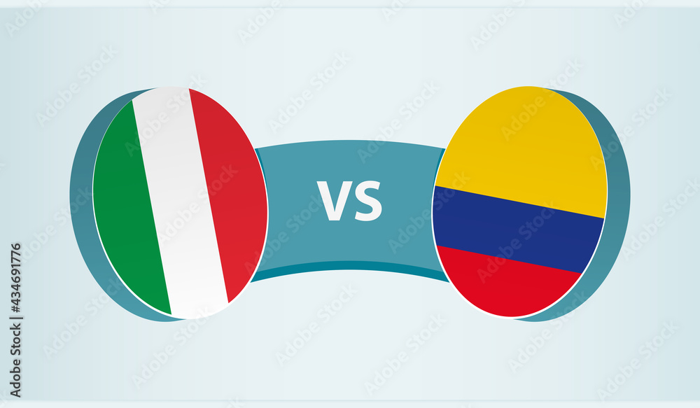 Italy versus Colombia, team sports competition concept. Italy versus Colombia, team sports competition concept.