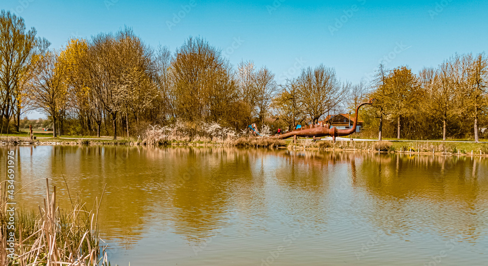 Beautiful spring view at Osterhofen city park, Bavaria, Germany Beautiful spring view at Osterhofen city park, Bavaria, Germany
