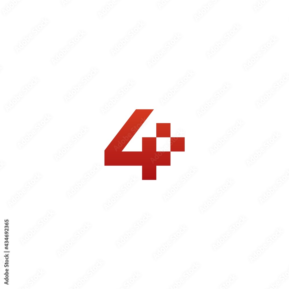 Fototapeta premium number 4 logo design icon inspiration