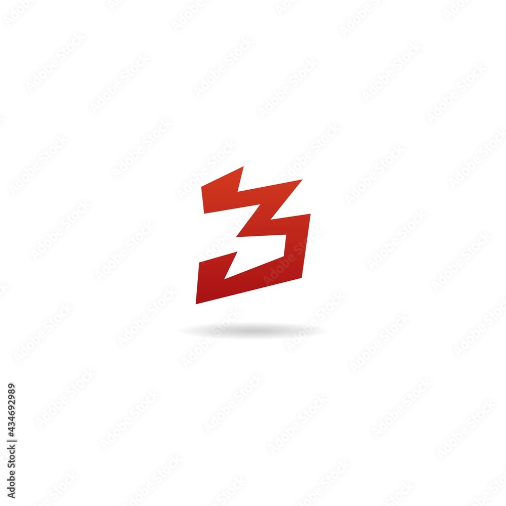 Obraz premium number 3 logo design icon inspiration