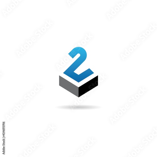 number 2 with charter logo design icon inspiration
