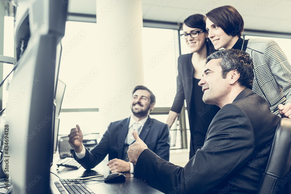 Business team working in corporate office.