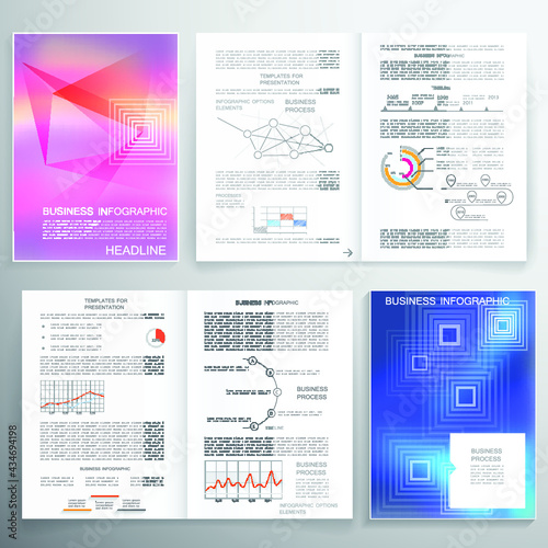 Set of different charts and templates for infographic 