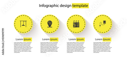 Set Automatic irrigation sprinklers, Chicken farm and location, Smart farming technology and Sensor. Business infographic template. Vector