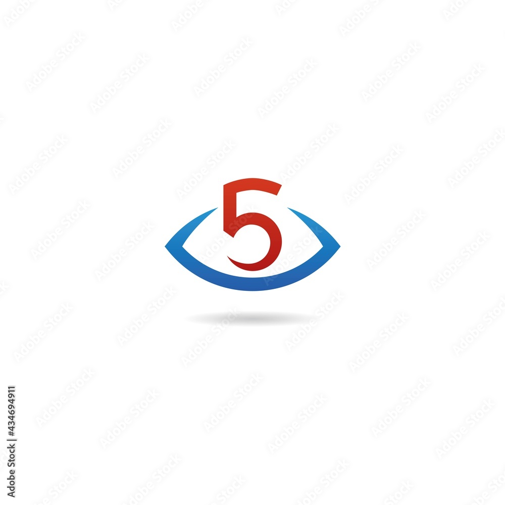 number 5 with eye logo design icon inspiration number 5 with eye logo design icon inspiration