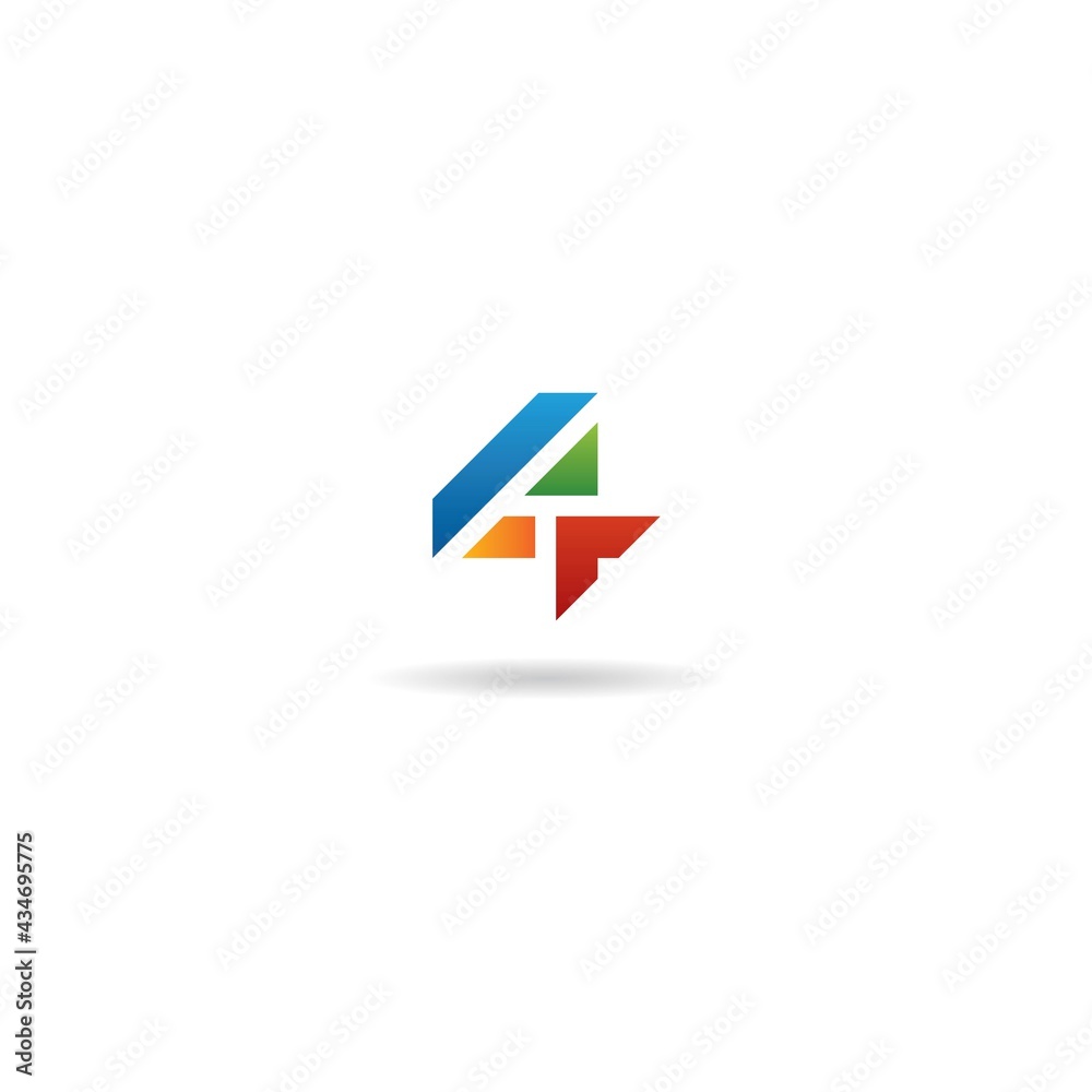 number 4 colorful logo design icon inspiration number 4 colorful logo design icon inspiration