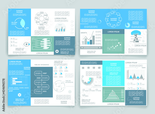 Brochure for business reports, cover layout and infographics