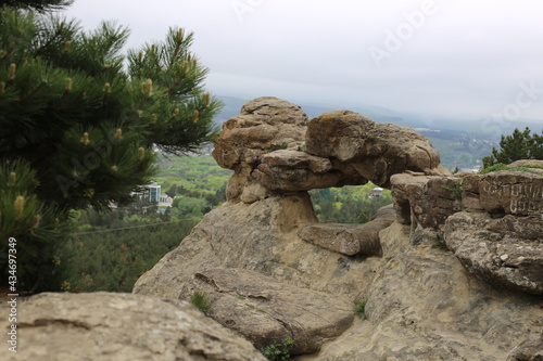 Rock in the mountains in the park of Kislovodsk city.   © Maria Kasimova