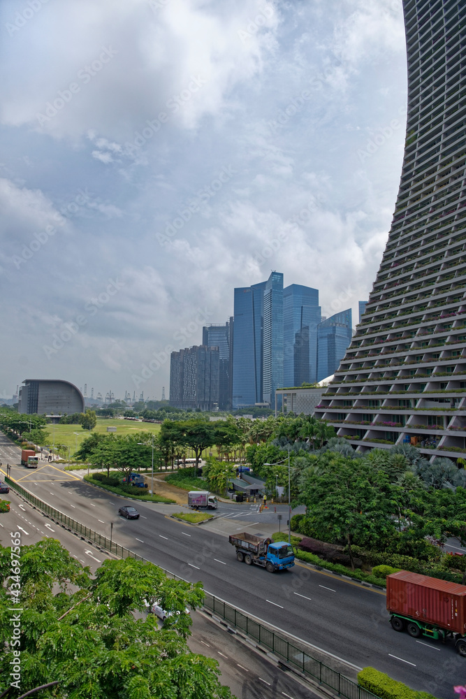  View of Sheares Ave from Dragonfly Bridge