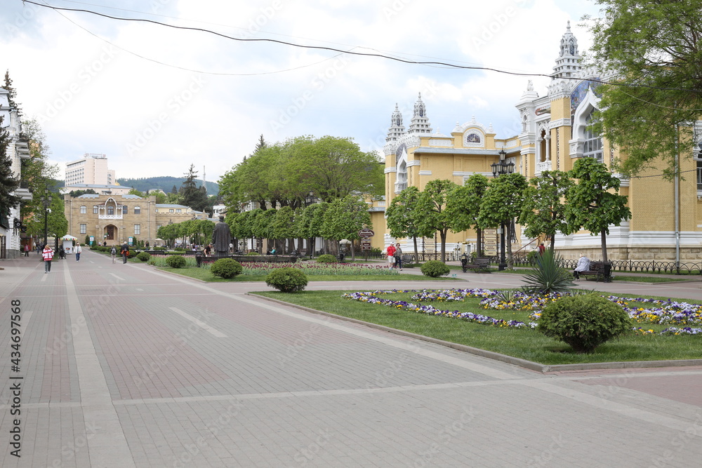 Main boulevard in the city Kislovodsk.
