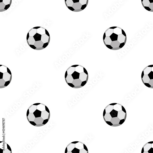 Creative seamless pattern with soccer ball. Clean graphic design. Minimal illustration.