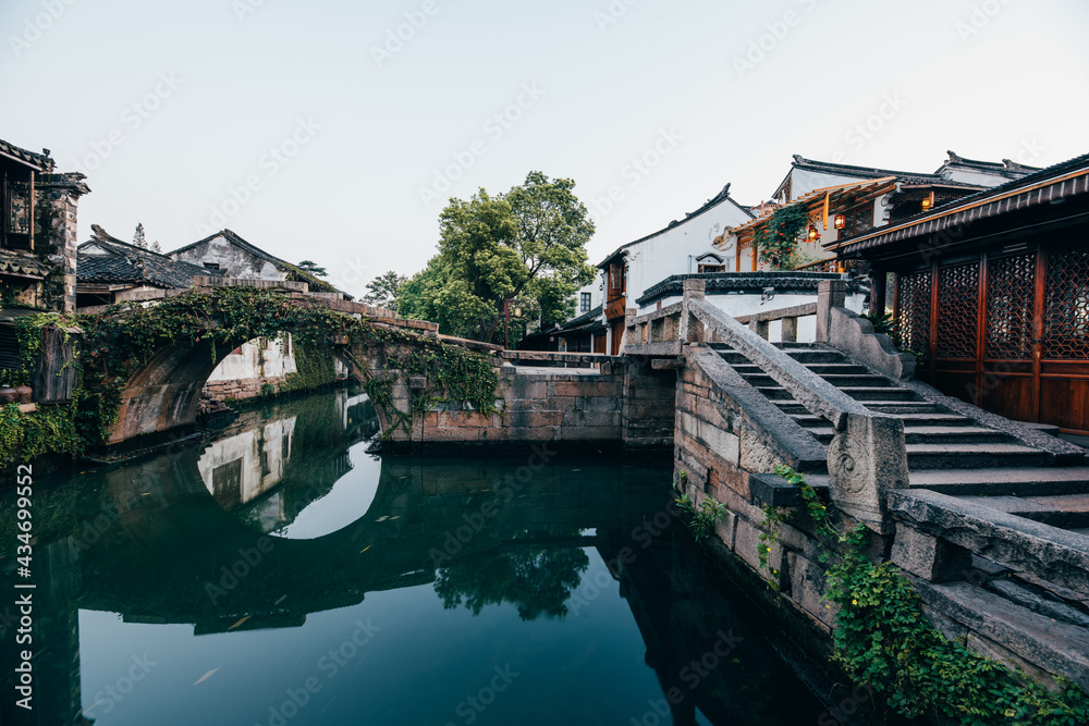 Beautiful scenery of Zhouzhuang ancient town in Suzhou, China Beautiful scenery of Zhouzhuang ancient town in Suzhou, China