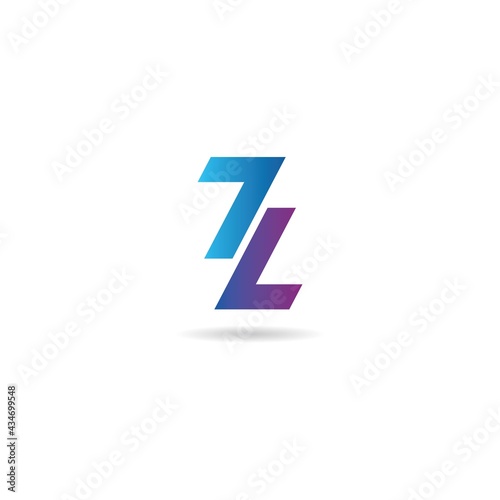 number 7 with letter z logo design icon